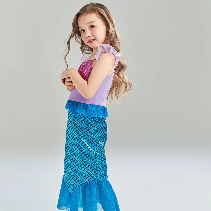 Precioso vestido de sirena para niñas, disfraces de princesa para baile de graduación, fiesta de cumpleaños para niños, vestido de fantasía para carnaval, ropa de Halloween