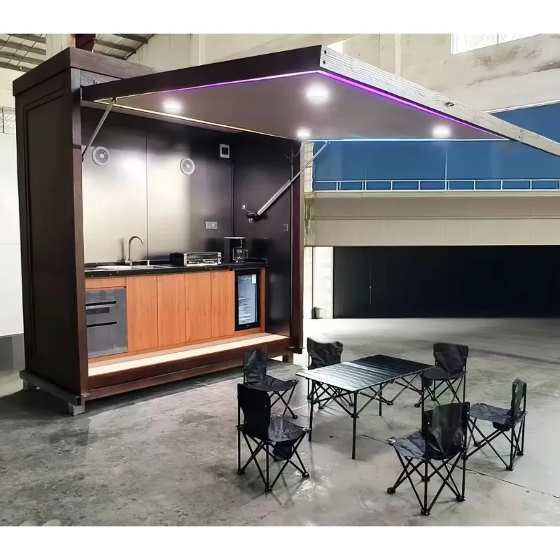 Outdoor Cooking Motorised Premium Style Outdoor Kitchen Easy Install Combined Sink and Fridge for Backyard Gatherings Customized