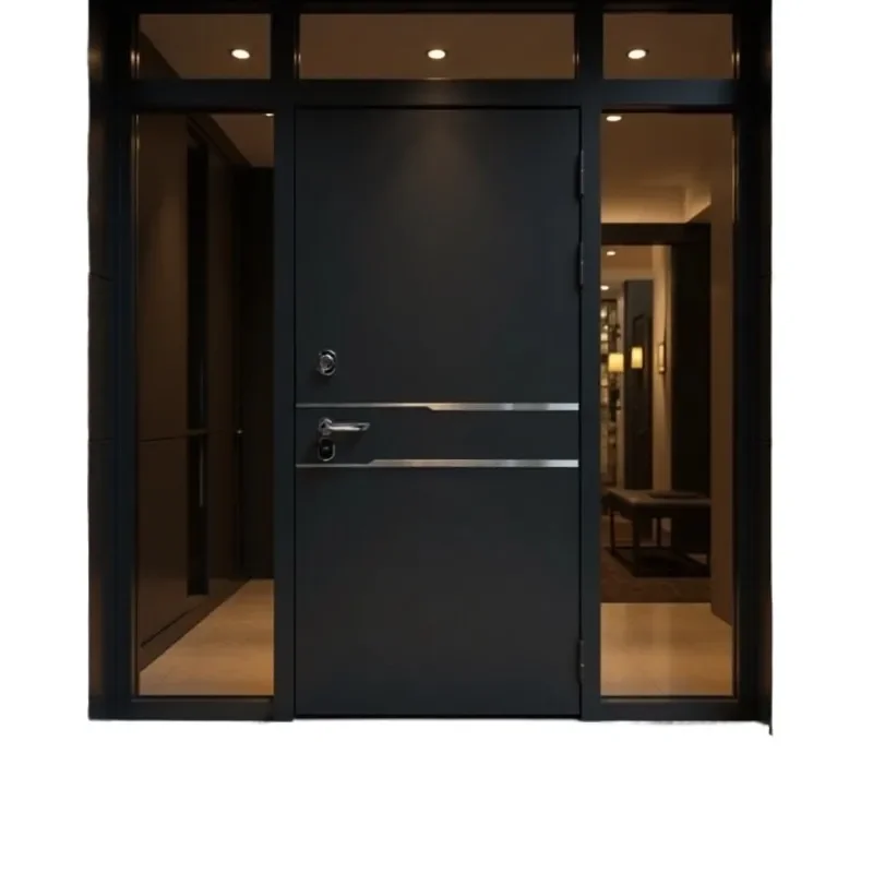Steel Security Door for Home Entry Single Soundproof Sunscreen Door for Rental House Engineering Supply Chain