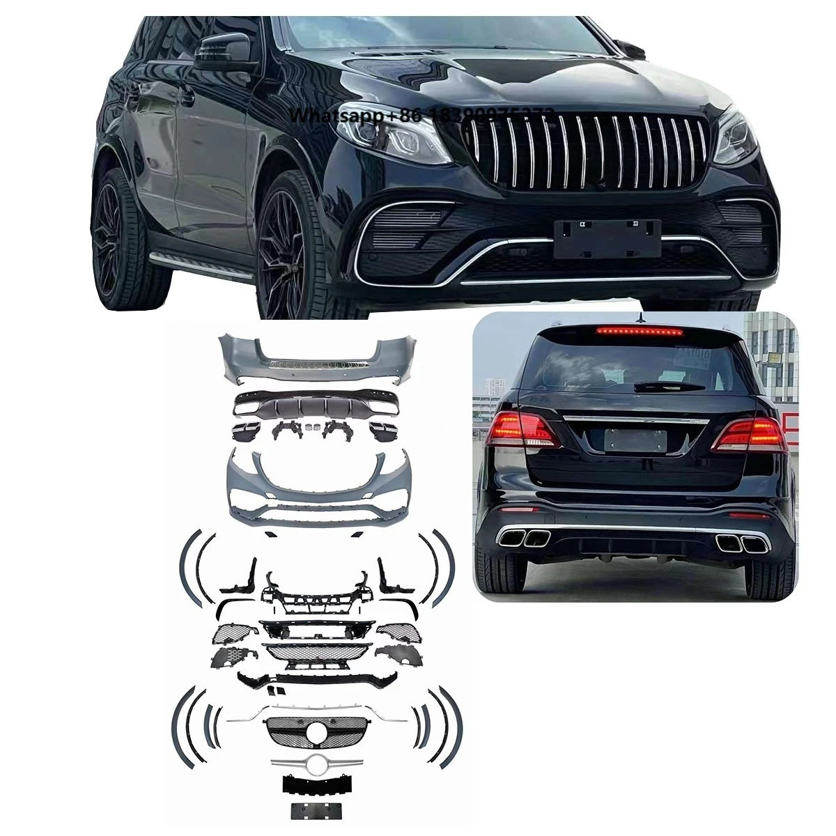 

Body Kit for 15-19 GLE W166 Facelift GLE63 AMG Style Full Bumper Front Bumper Rear Bumper