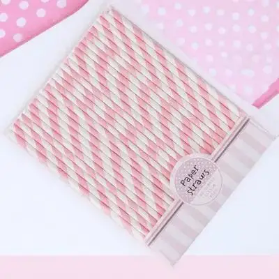 

30Pcs Pink White Striped Paper Straws 20cm Eco Friendly Drinking Straws Suitable for Holiday Party Striped Straw