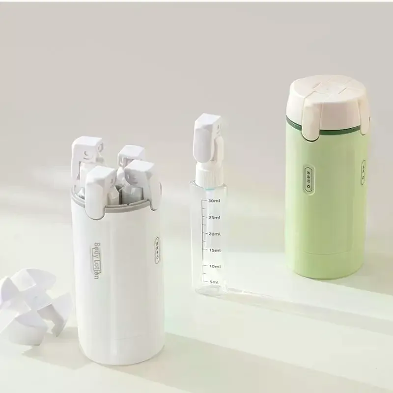 4 In 1 Travel Dispenser Portable Travel Bottles Leak Proof Leakproof Toiletry Container For Perfume Shampoo Conditioner Lotion