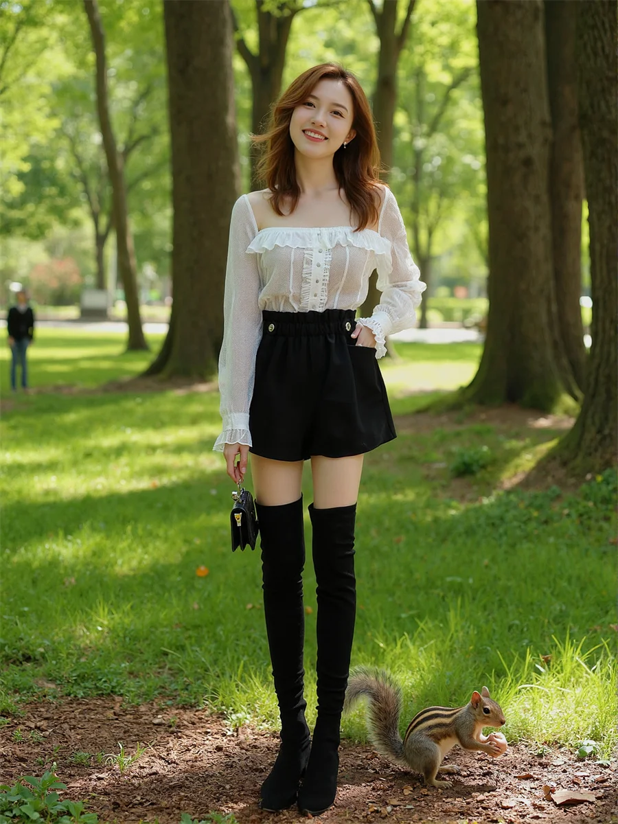 Pantaloncini a gamba larga in lana nera Abbigliamento sportivo coreano da donna Casual Baggy Oversize Palestra Corsa Sportiva per ragazze Elastico in vita Blu Moda