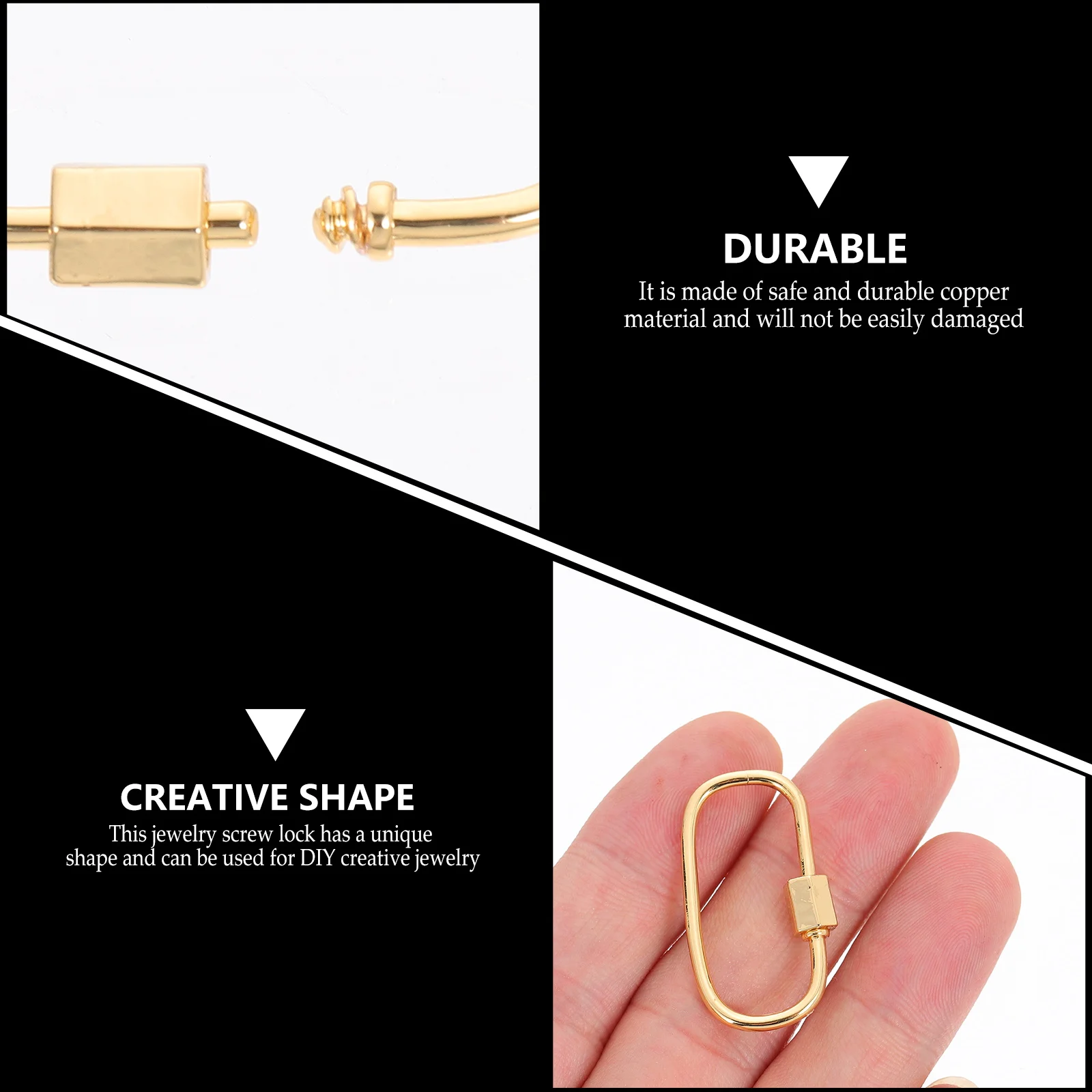 

Oval Turnbuckle Pendant Jewelry Carabiner for Necklaces Screw Lock Charm Brass Jewelry-making Findings Golden Connector Charms