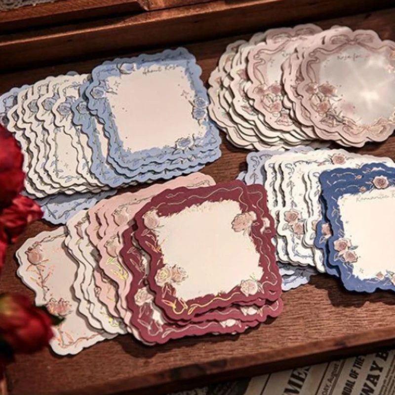 3D Relief Embossed Hot Stamping Note Paper Vintage Background Sticker Memo for Hand Account Scrapbook