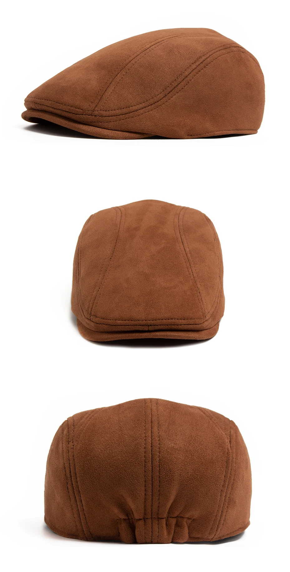 Frauen Baskenmütze Wildleder Einfarbig Modische Hüte Für Frauen Sommer Panama Vintage Zeitungsjunge Mütze Frühling Herbst Casual Weibliche Baskenmütze – Detail 5