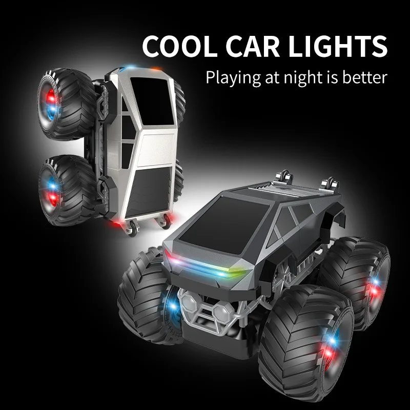 

Big Wheel RC Rock Crawler, 4WD Off-Road Vehicle, LED Lights & Realistic Stunts, 2.4GHz Remote Control Car for Kids Adults