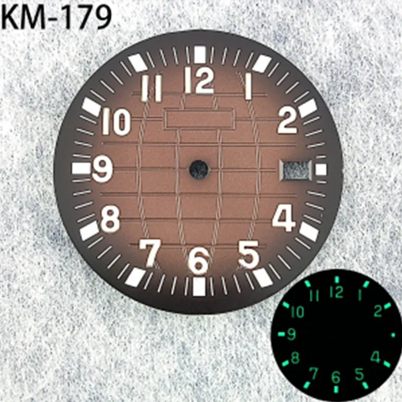 28.5mm watch dial for NH35 The NH36 series movement has C3 green glow-in-the-dark watch parts with calendar