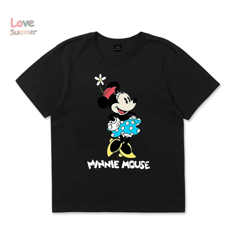 

Футболка с Микки Маусом для детей, модная футболка с мультяшным принтом Минни для мальчиков и девочек, милый летний повседневный топ до 2026 года, детская одежда
