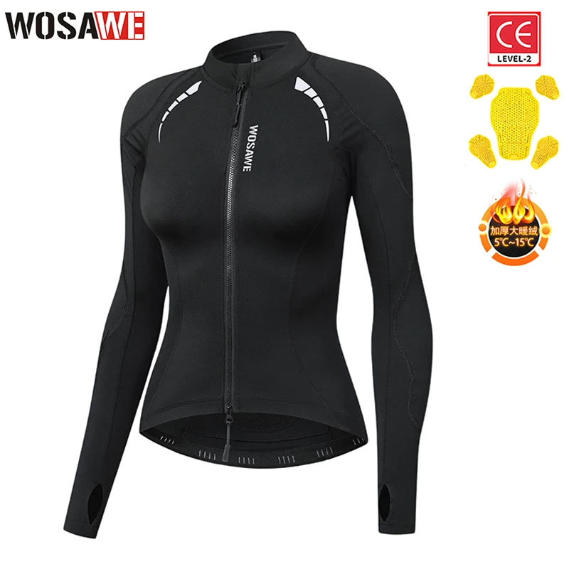 

WOSAWE Women Motorcycle Jacket Body Armor CE Certified Winter Downhill Motocross Riding Clothing Protection Racing Reflective