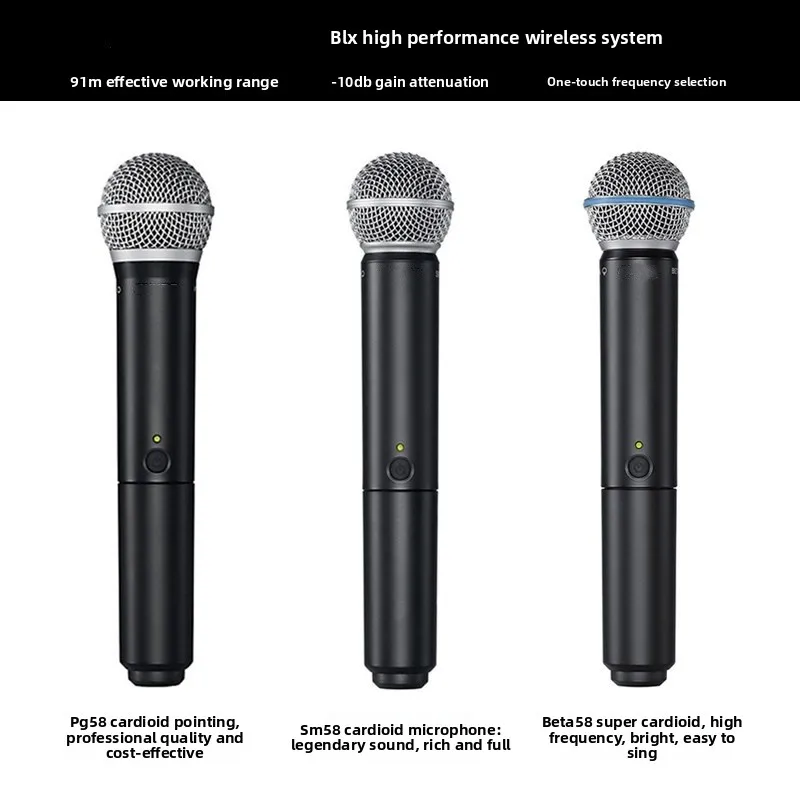BLX4 UHF Digital Wireless Microphone System BLX24 with Handheld Super-Cardioid Transmitter For Live Stage Karaoke ﻿Performane