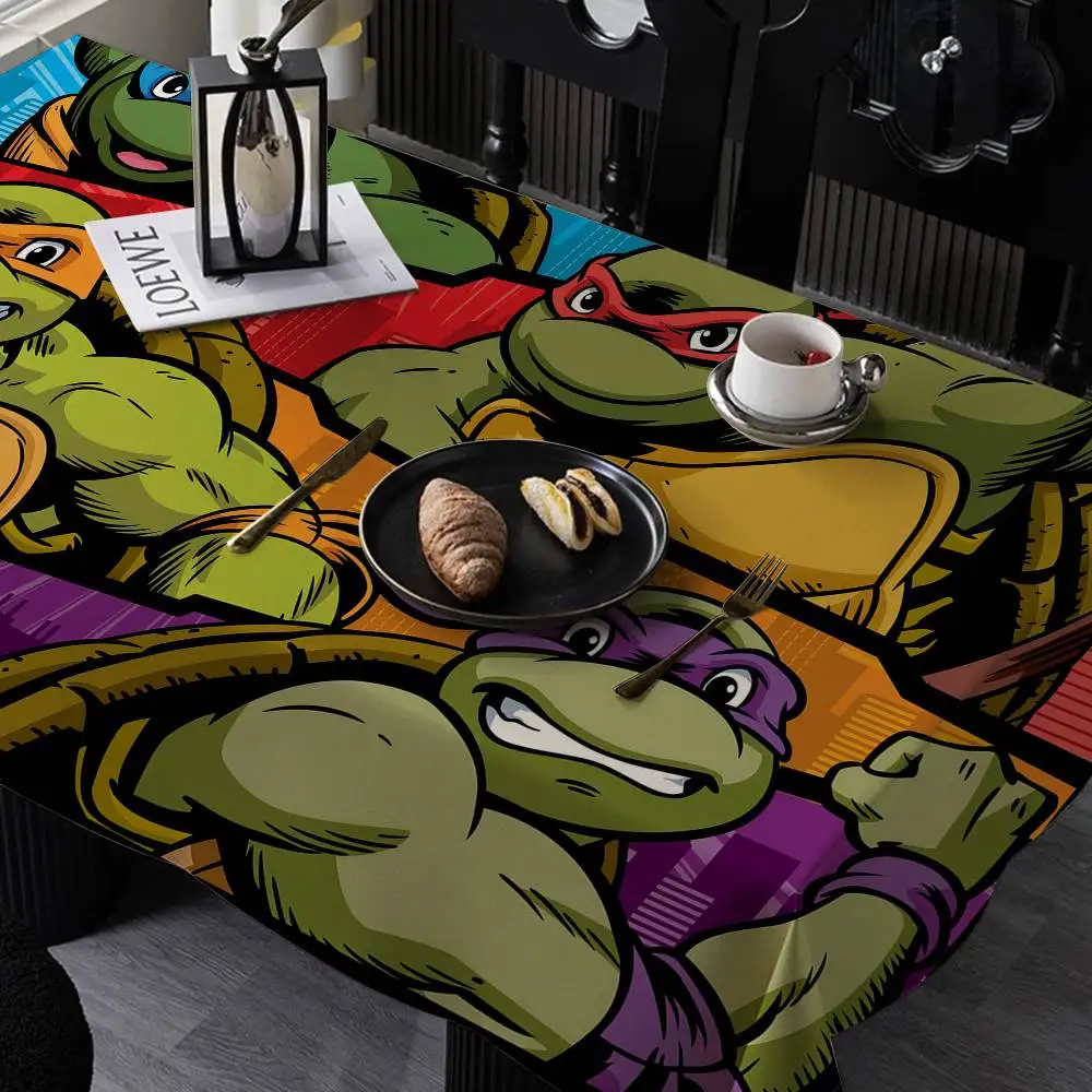 N-Ninja Turtles Tablecloth Tea Coffee Table Cloth Waterproof Cloth Wall Stove Rack Rectangular Wedding Banquet Home Decor
