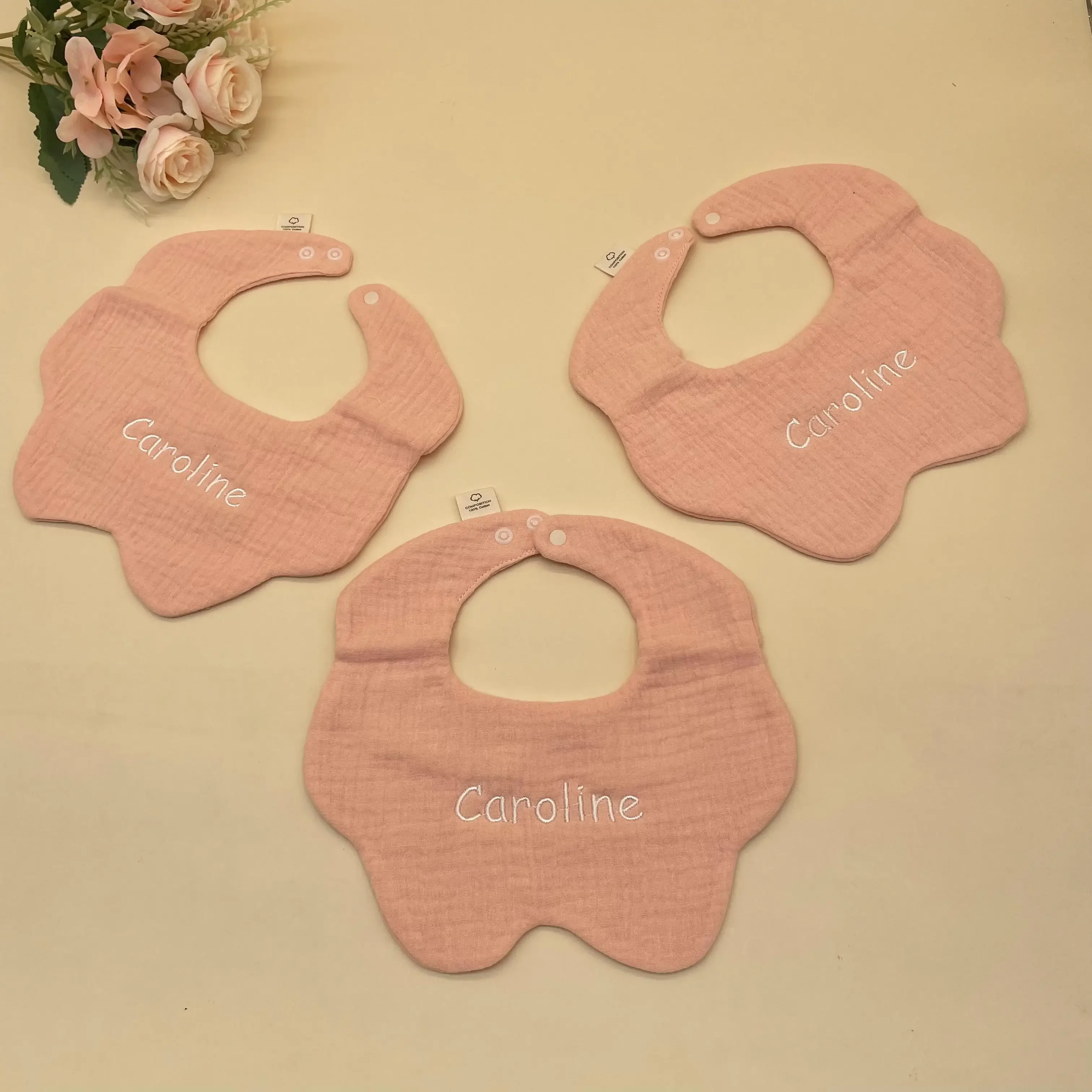 Personalized Baby Bib Apron Baby Bibs Cotton Boy Baby Feeding Bib Custom Baby Bib Waterproof Girl Name New Born Baby Essentials