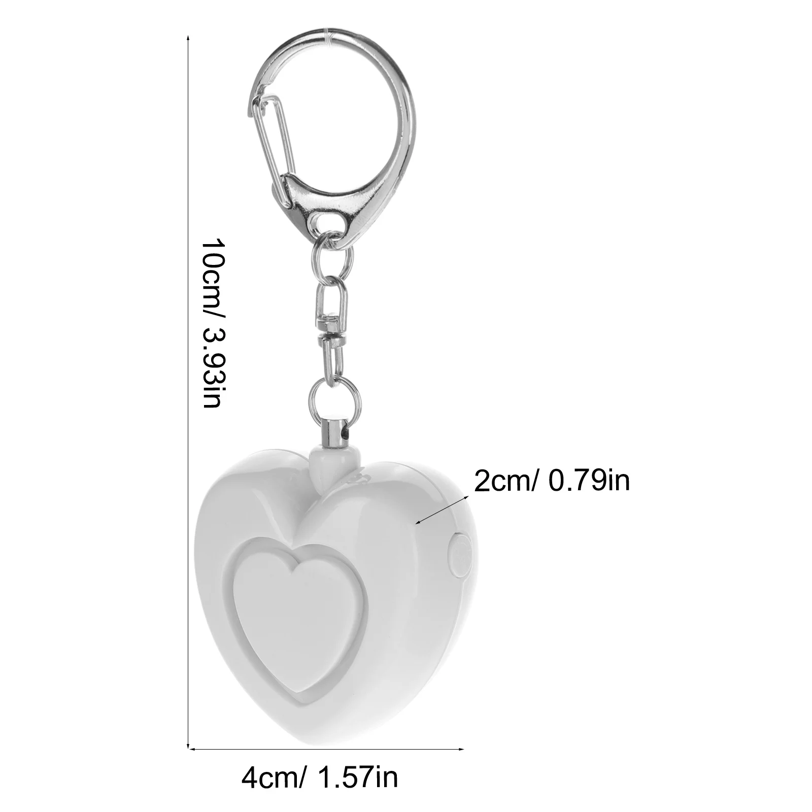 Women Keychain Alarm Heart-Shaped Design Loud Sound Deter Attackers Reusable Long-Lasting Security Accessory Key Chain Alarm