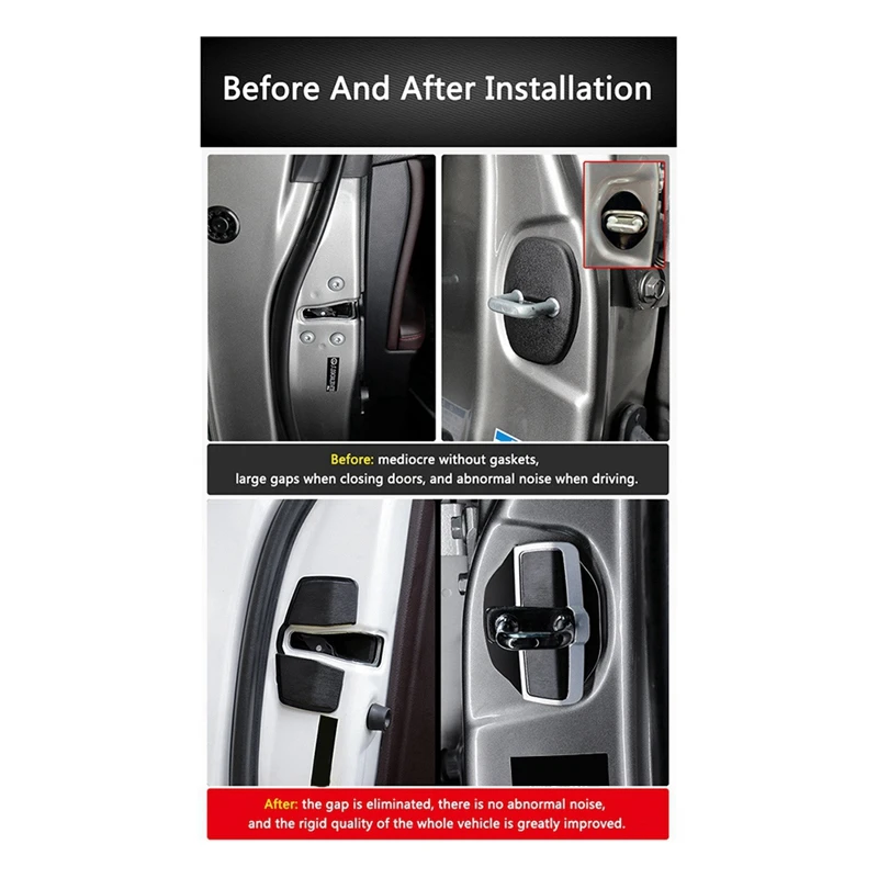 

A13F-2Set Car Door Lock Stabilizer Buckle For Honda Civic Accord CRV Odyssey HRV TRD Door Protector Latches Stopper Covers