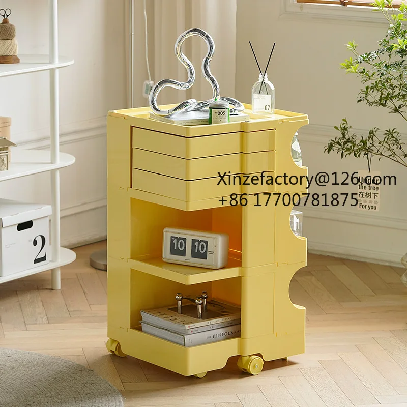Factory Direct 2026 Top Rated Bedside Table Rotary Storage Locker Removable Plastic Snack Side Cabinet Bobby Locker