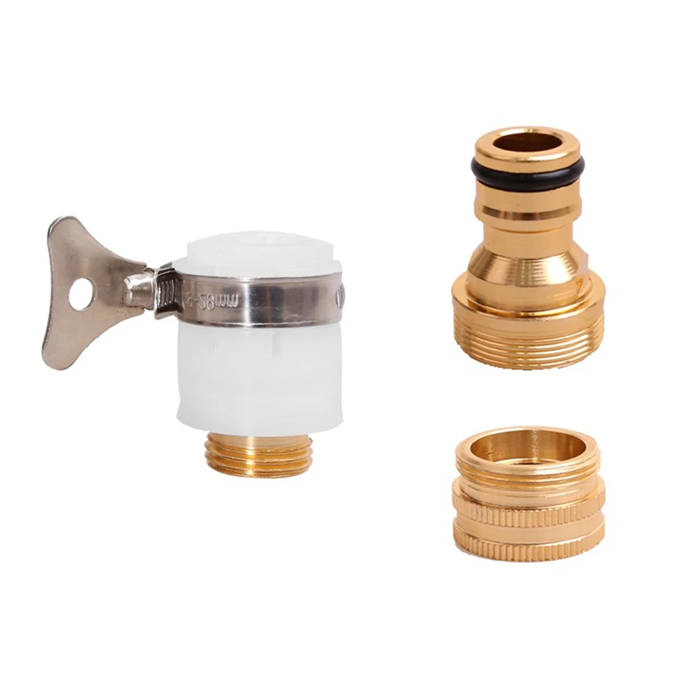 

15mm-23mm Hose Adapter Metal Faucet Connector Mixer Hose Adapter Tube Joint Fitting Garden Watering Tools Universal Kitchen