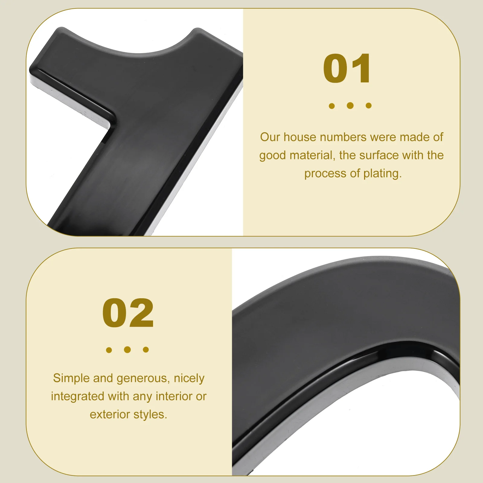 

10pcs Self-Adhesive House Hotel Numbers 0-9 Mailbox Number Durable Waterproof Outdoor Home Decoration Apartment Address Plaque