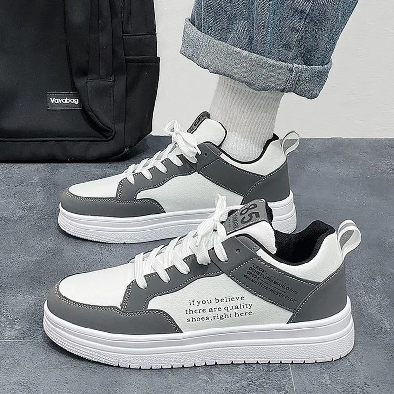 Men's 2026 New Heightening Trendy Board Shoes Student Casual Sports Shoes Breathable Mesh Inner  round Toe Rubber Sole