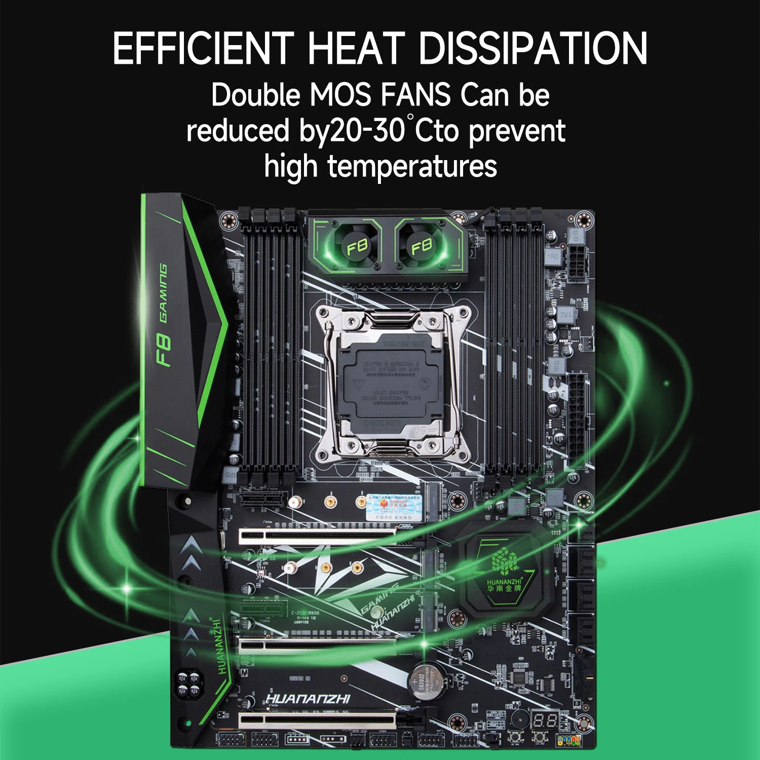 HUANANZHI X99 F8 LGA 2011-3 XEON X99 마더보드, 인텔 E5 2640 2666 2670 2678 2696 V3 V4 DDR4 RECC NONECC 메모리, NVME RU 지원 썸네일 4