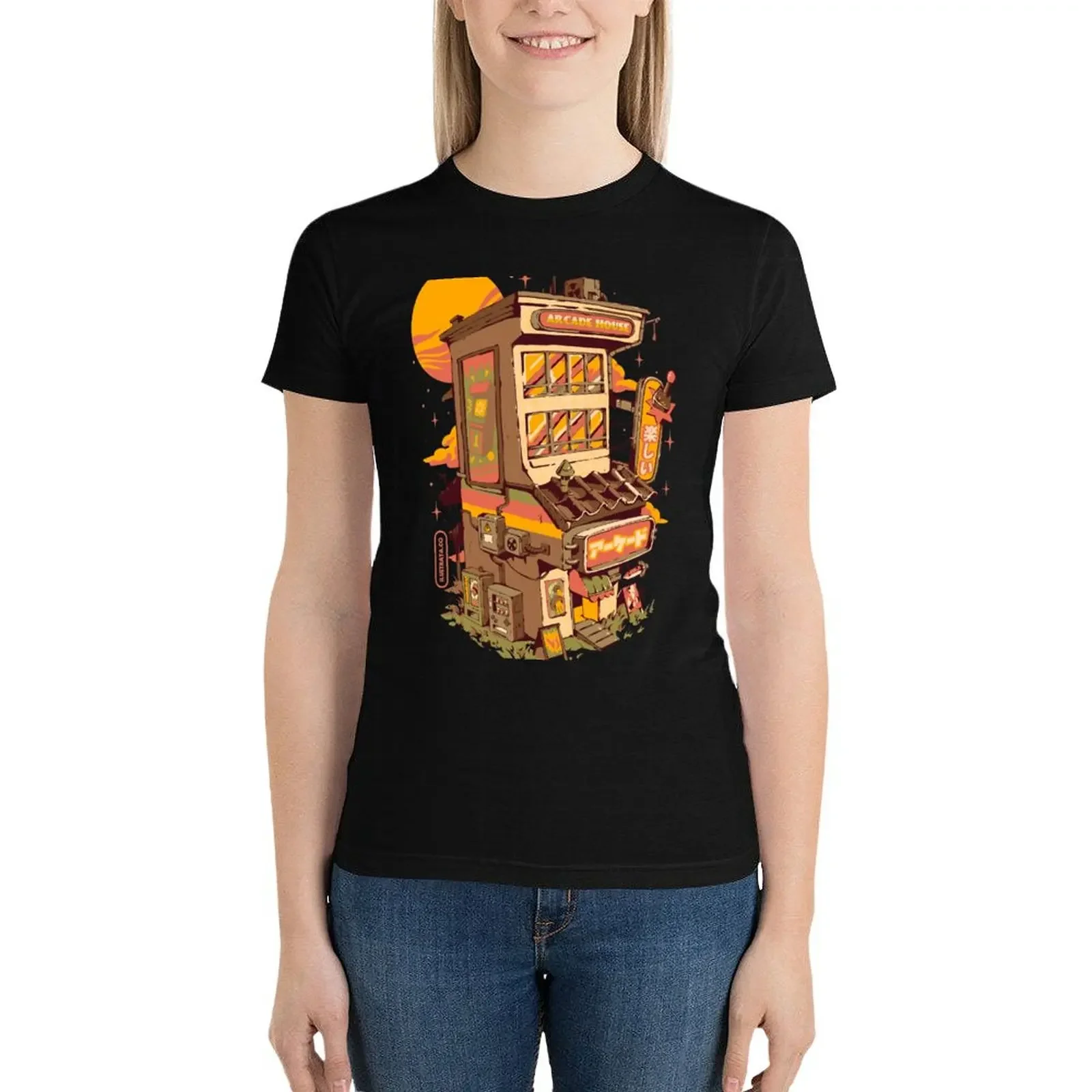 Arcade house T-Shirt plus size tops Female clothing cute clothes Summer Women's clothing