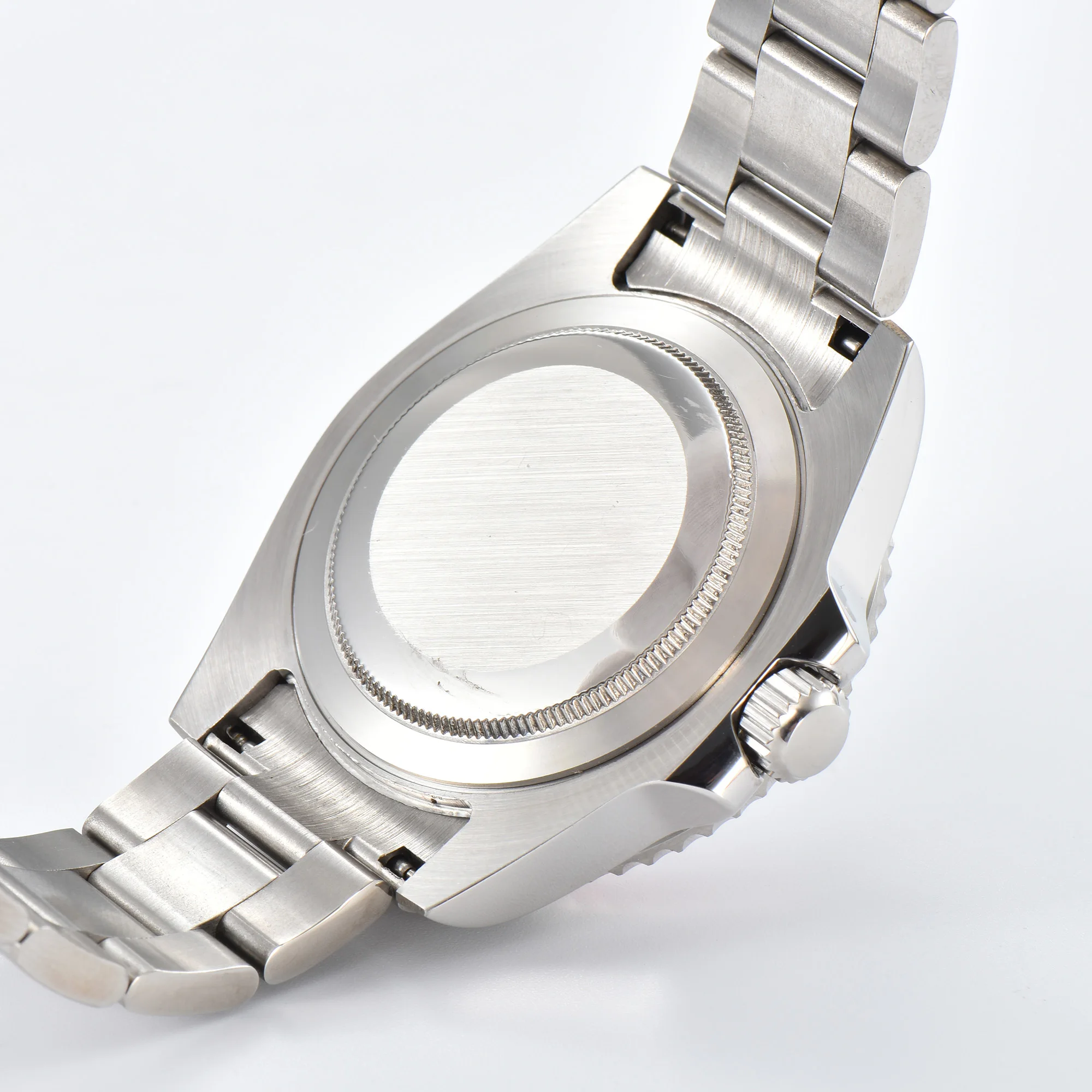 40mm case Who cares im already late Watch 3D metal silvery text No Logo dial Watch Sapphire glass watch NH series 35 Movement