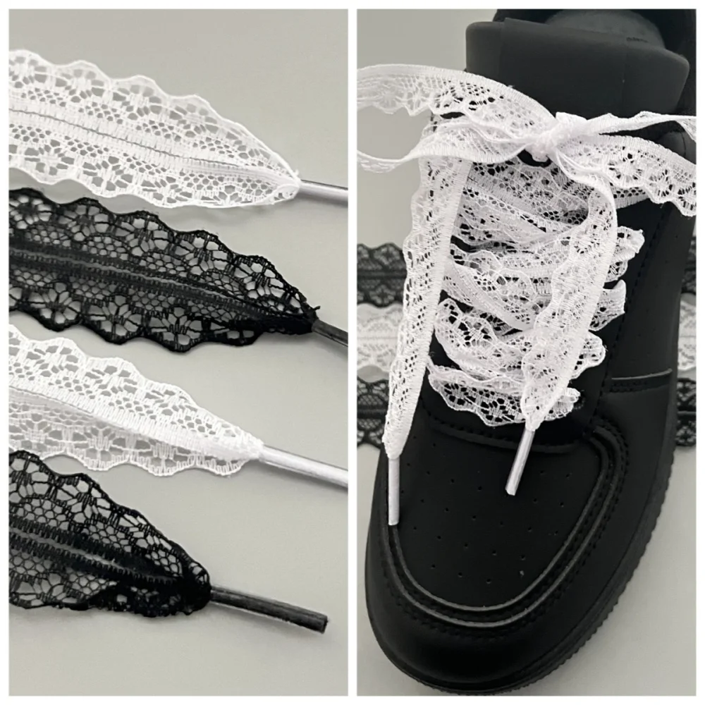 Women's Lace-up Shoelaces For Casual Shoes Shoe Accessories  For Sneakers Lace Flat Shoelace Black And White Shoelaces image 2