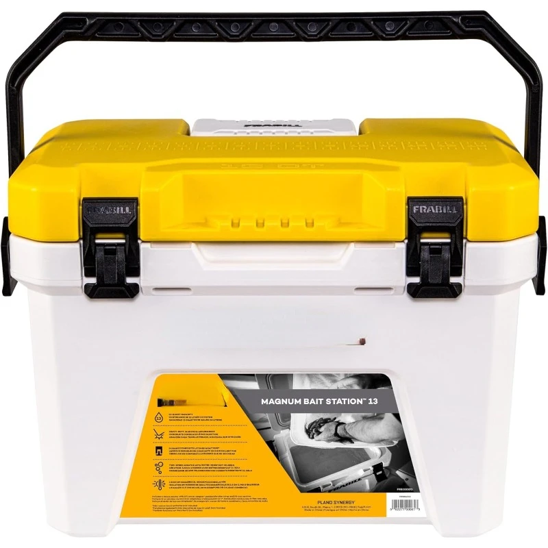 Magnum Bait Station 13 Quart Live Bait Well, White and Yellow