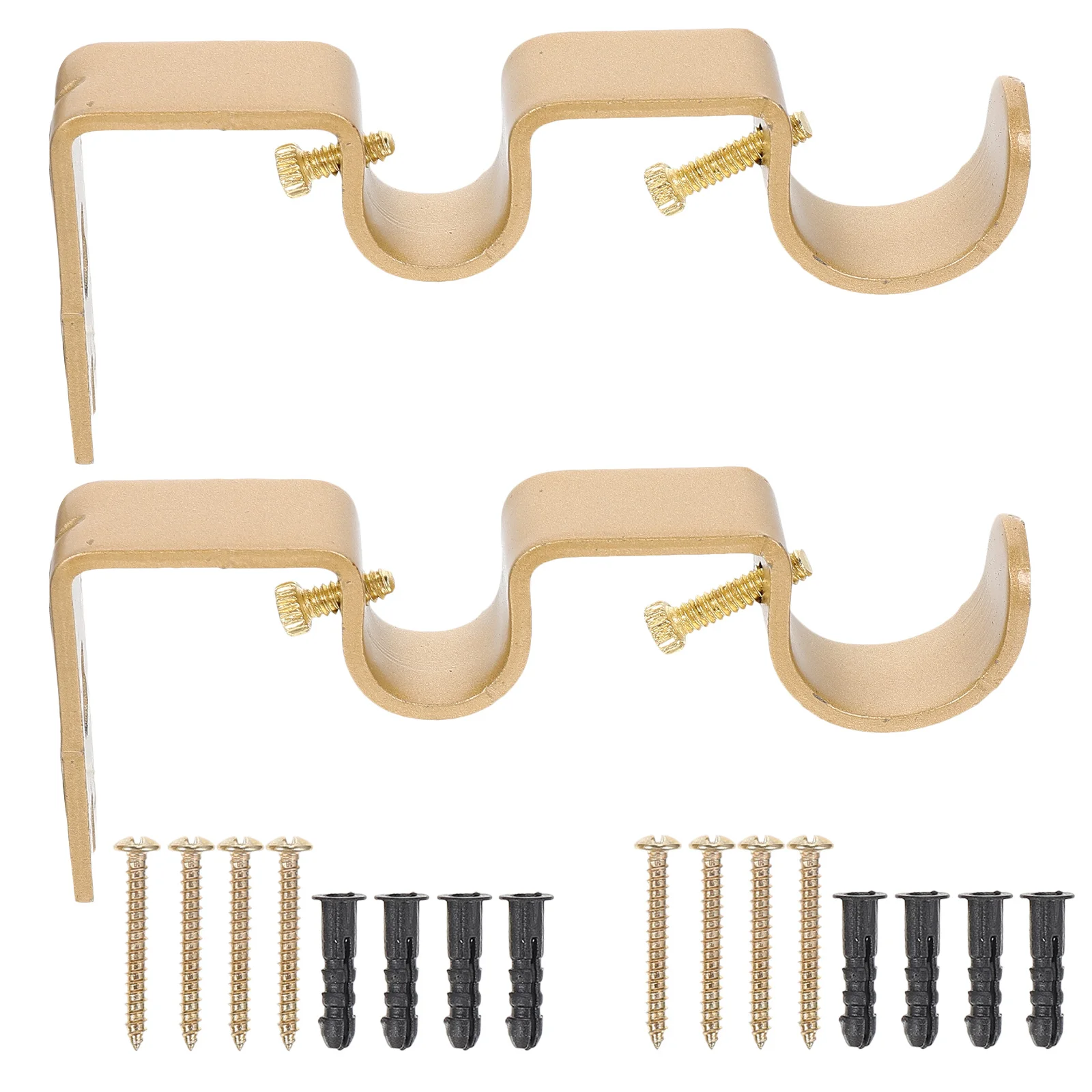 

2 set Curtain Rod Brackets Sturdy Iron Thickened Support Holder For Household Curtain Pole Fixing Tool Smooth No Burrs