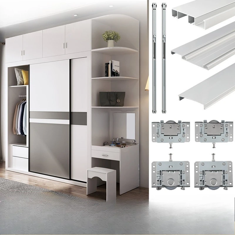 Аксессуары для раздвижных дверей с бесплатной прорезящей поверхностью, направляющая для верхней и нижней направляющей раздвижной двери шкива