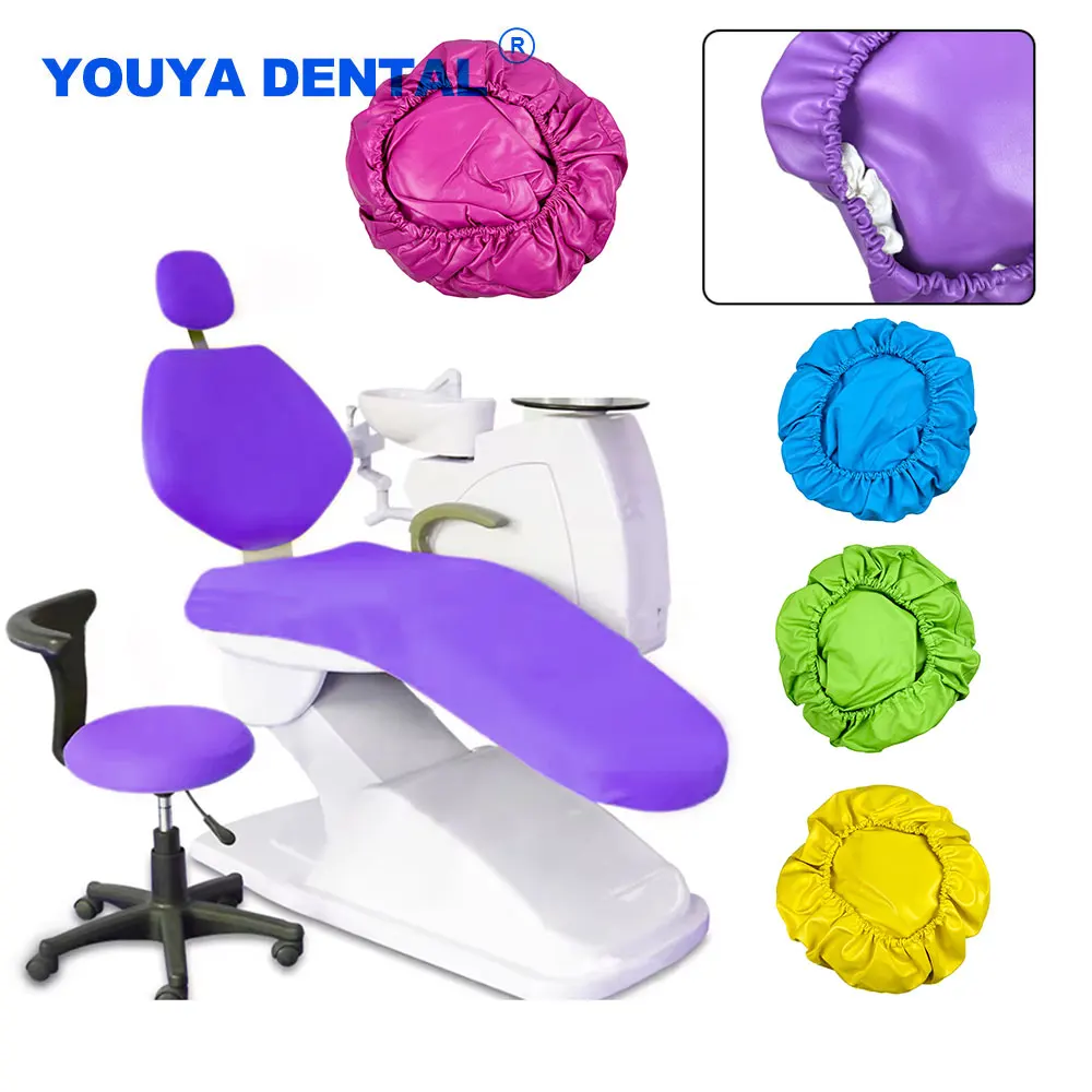 Dental Chair Cover Seat Protective Case Set High Elastic PU Leather Waterproof Dentist Lab Equipment Dentistry Chair Cover