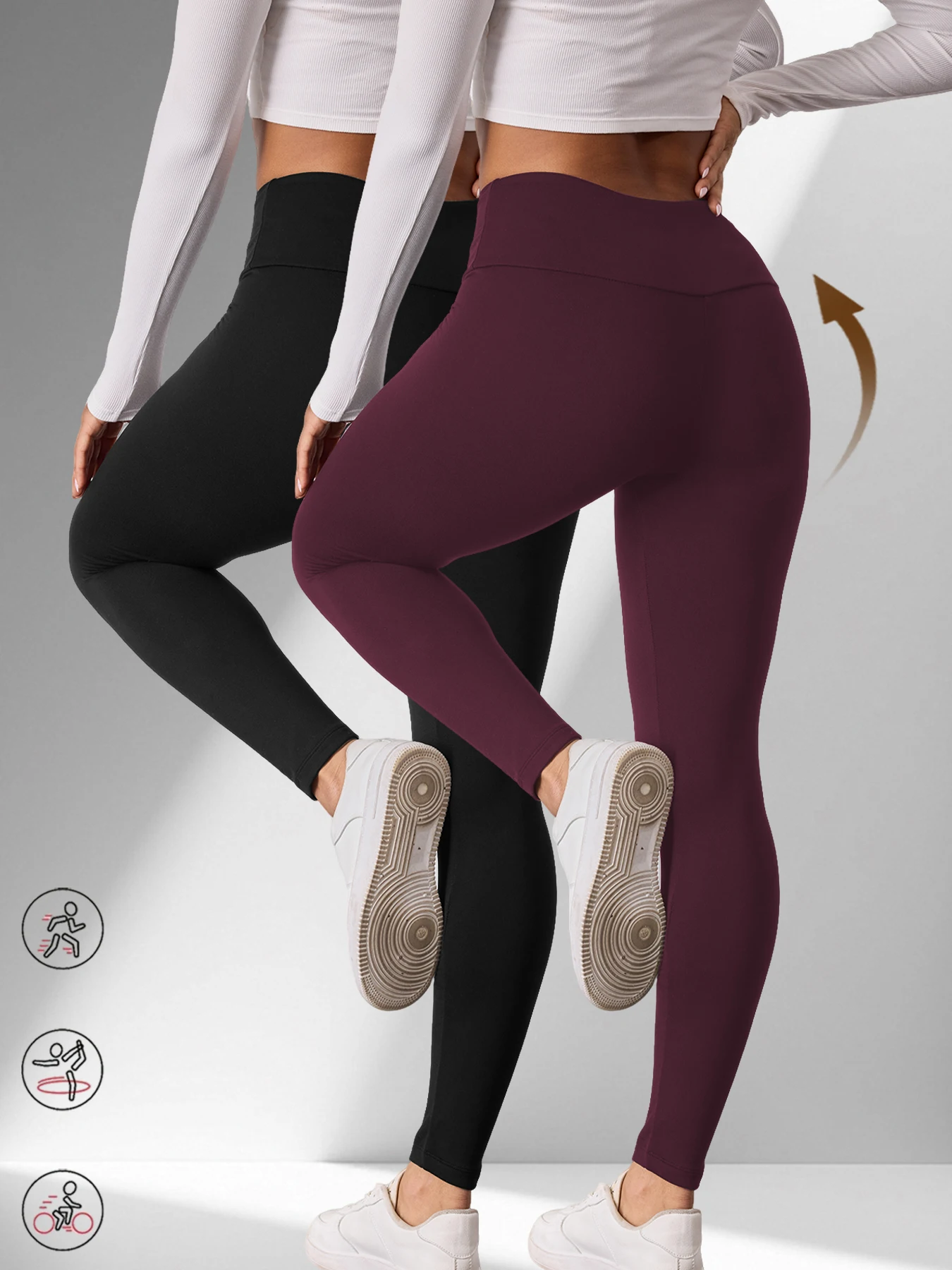 

Женские супер мягкие леггинсы с высокой талией для контроля живота, тренировки, йоги, бега, спортивные леггинсы с эффектом пуш-ап для тренажерного зала и фитнеса