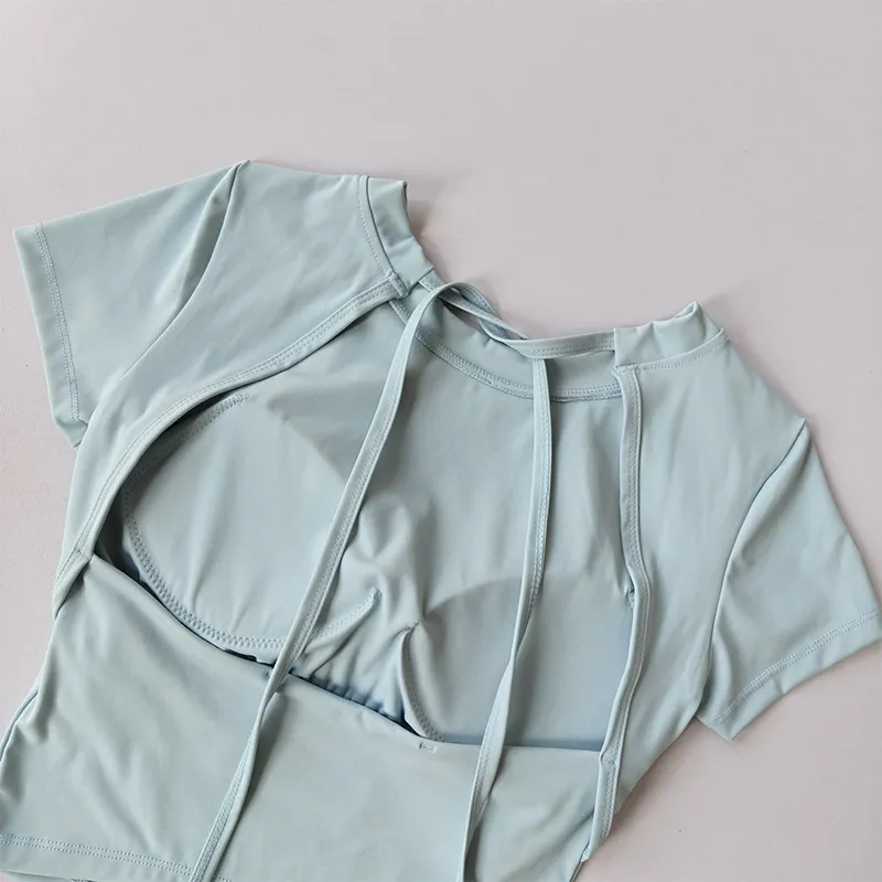Großhandel Damen Gepolstertes Langarm-Yoga-Shirt mit Schönem Rücken, Gym-Bluse, Pilates, Fitness, Laufen, Workout, Sport-Top – Detail 11