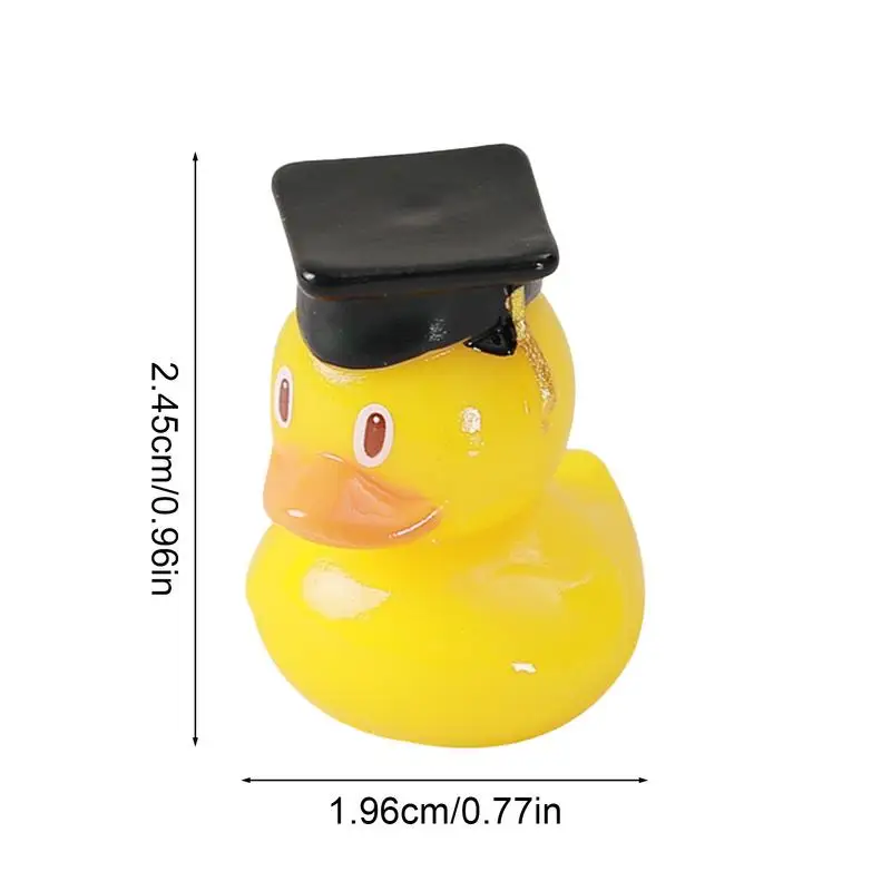 Resin Graduation Ducks 12PCS Yellow Grad Duck With Graduation Tassel Hat Mini Resin Graduation Ducks For Graduation Birthday