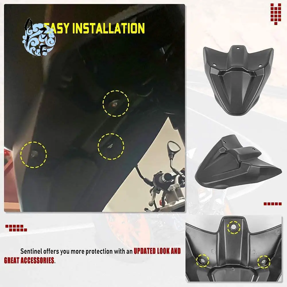 

A13F-Motorcycle Front Fender Beak Nose Cone Extension Cover Extender Cowl For YAMAHA MT-07 Tracer 700 GT 2016-2021
