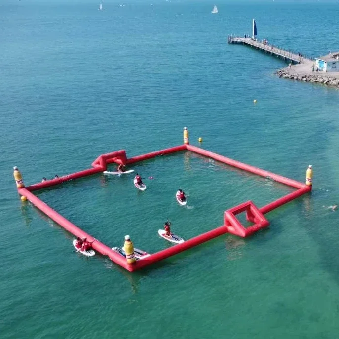 Water Sport Pvc Floating Dock Inflatable Soccer Game Course Field Arena with Goal