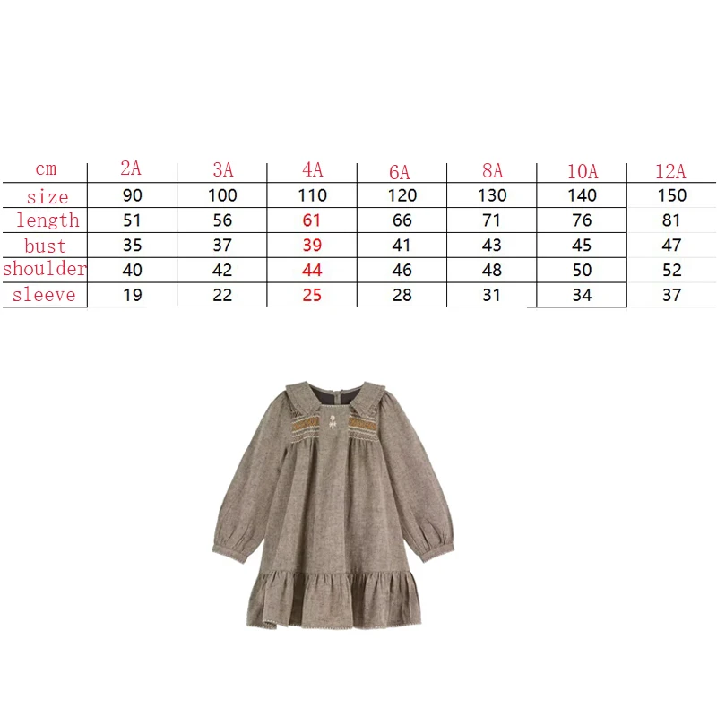 kids dress 2024 autumn brand girls cute long sleeve princess dresses