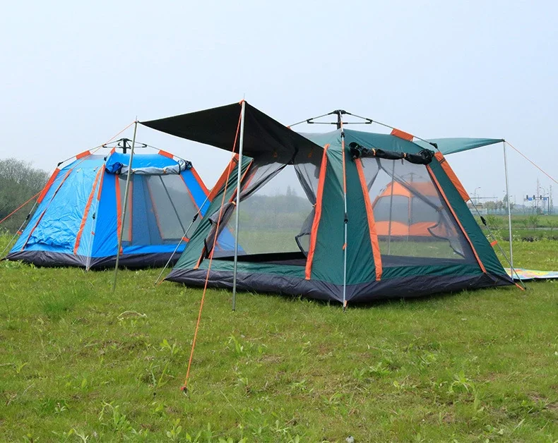 Automatic Portable  Camp Large Waterproof Outdoor Family Hike Trip Gazebo Cabin Dome Tent with Mosquito Net 100% Anti-UV