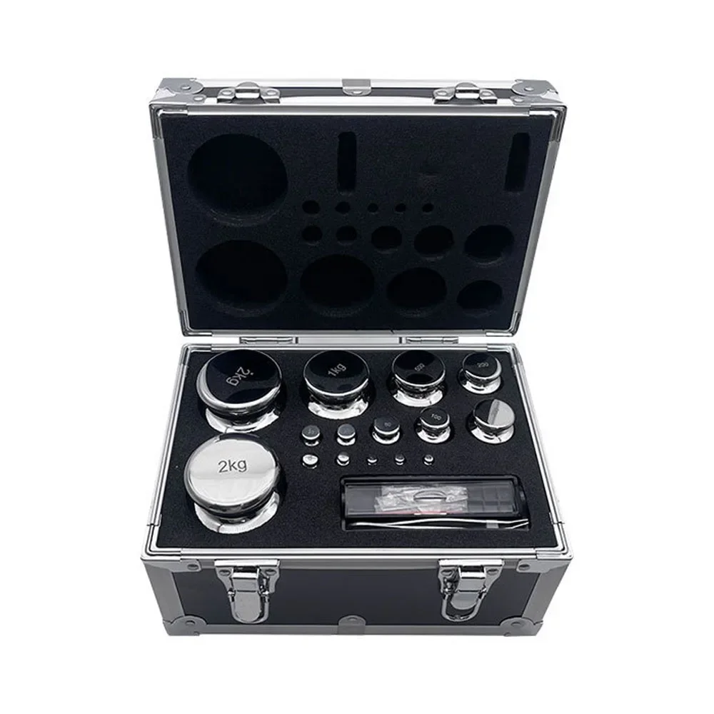 23pcs 1mg-200g Accurate Stainless Steel Standard Calibration Test Weights Set Lab Weights Kit Set M1/F2/F1 Grade