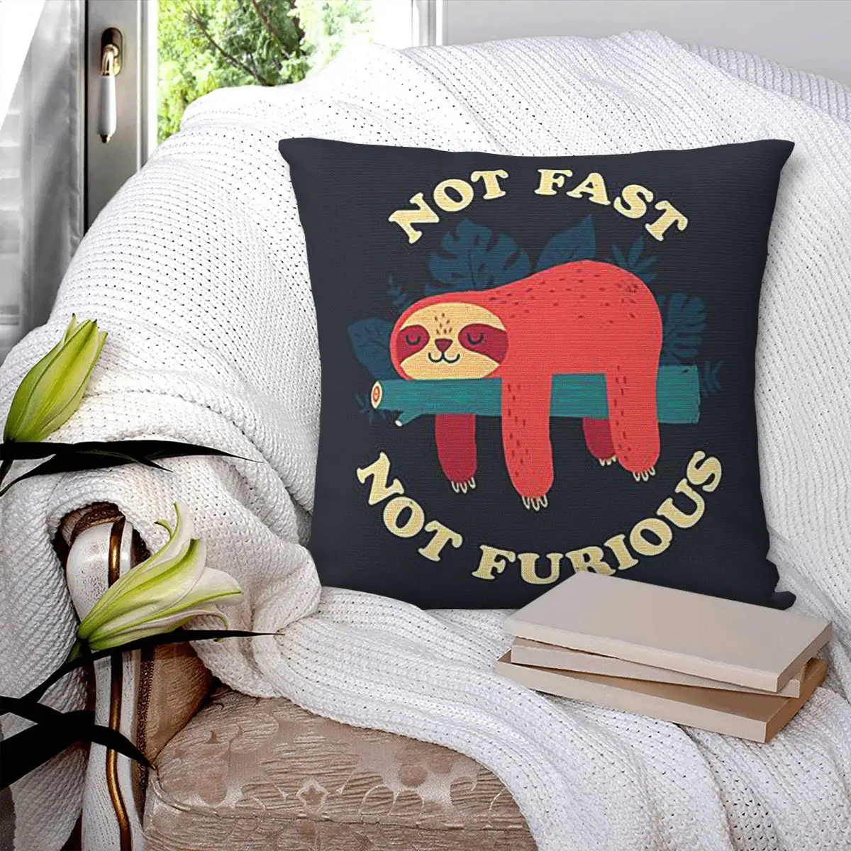 Not Fast, Not Furious Square Pillowcase Pillow Cover Polyester Cushion Zip Decorative Comfort Throw Pillow for Home Bedroom