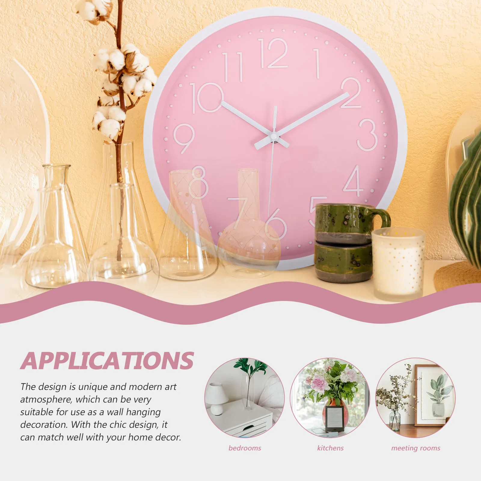 Wall Clock Decoration for Room Stylish Modern Art Design Silent Battery Operated Decorative Wall Clock Suitable for Bedroom