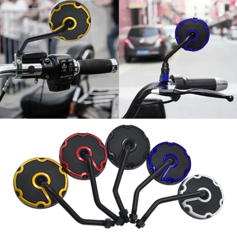 1 set Stylish Rearview Mirrors Plastic & Glass Rear View Mirrors 80mm Diameter Motorcycle Modification Part for GY6