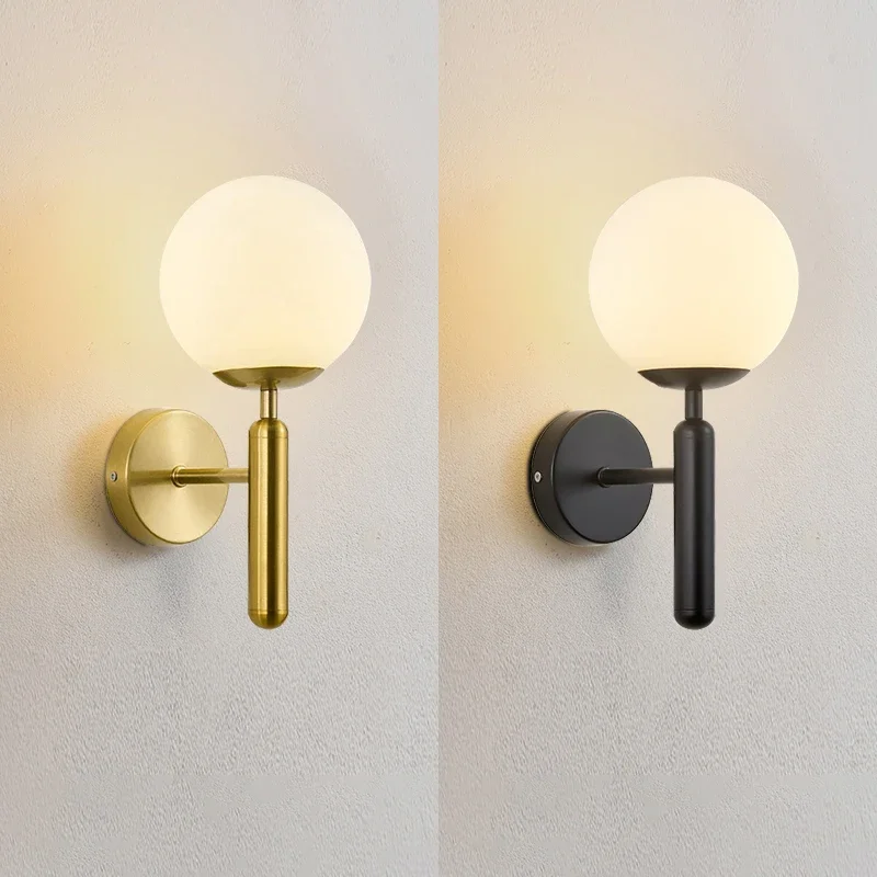Nordic PVC Ball Wall Lights Brass Black Hanging Lamp Modern Living Room Dining Bedroom Decor Ceiling Lighting Fixture House