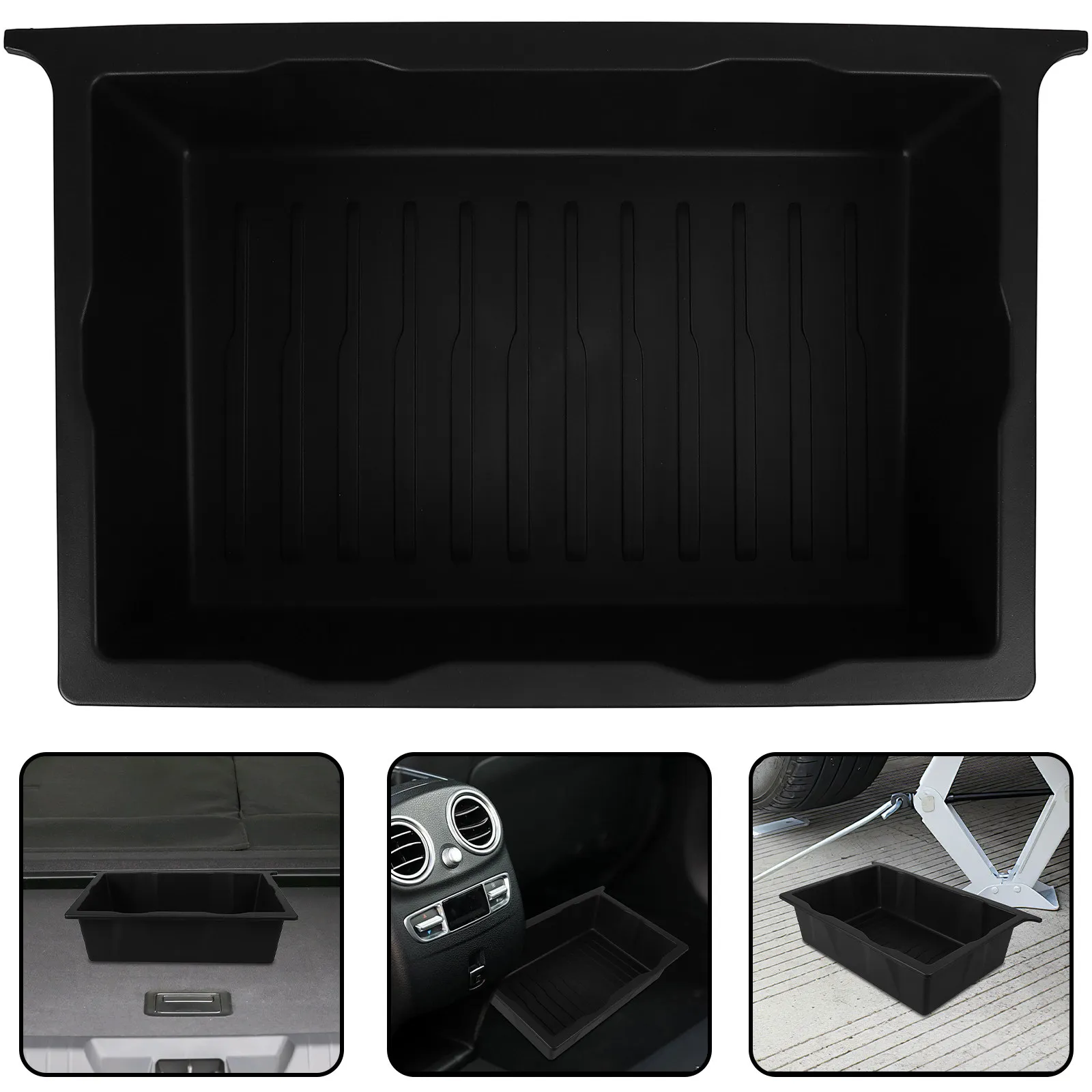 Car Under Seat Storage Automotive Organizer Tray Sturdy Material Suitable for Tools Drinks Umbrellas Vehicle Storage Box