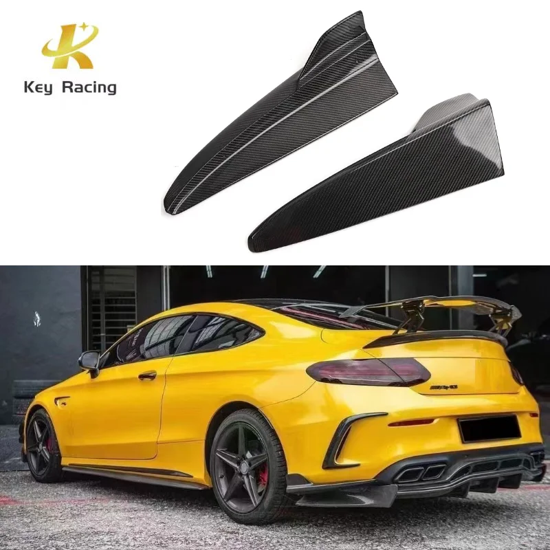 Carbon Fiber Rear Bumper Wrap Angle For Mercedes-Benz C Class W205 2 doors 4 doors Rear Wrap Side Corner Trim Cover Splitter