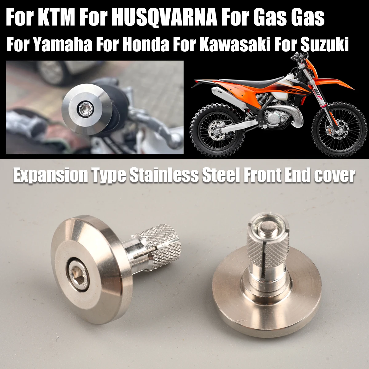 

Motorcycle Part NEW Stainless Steel Expansion Handle End Cap For KTM HUSQVARNA Yamaha Honda Kawasaki Suzuki GasGas Motocross