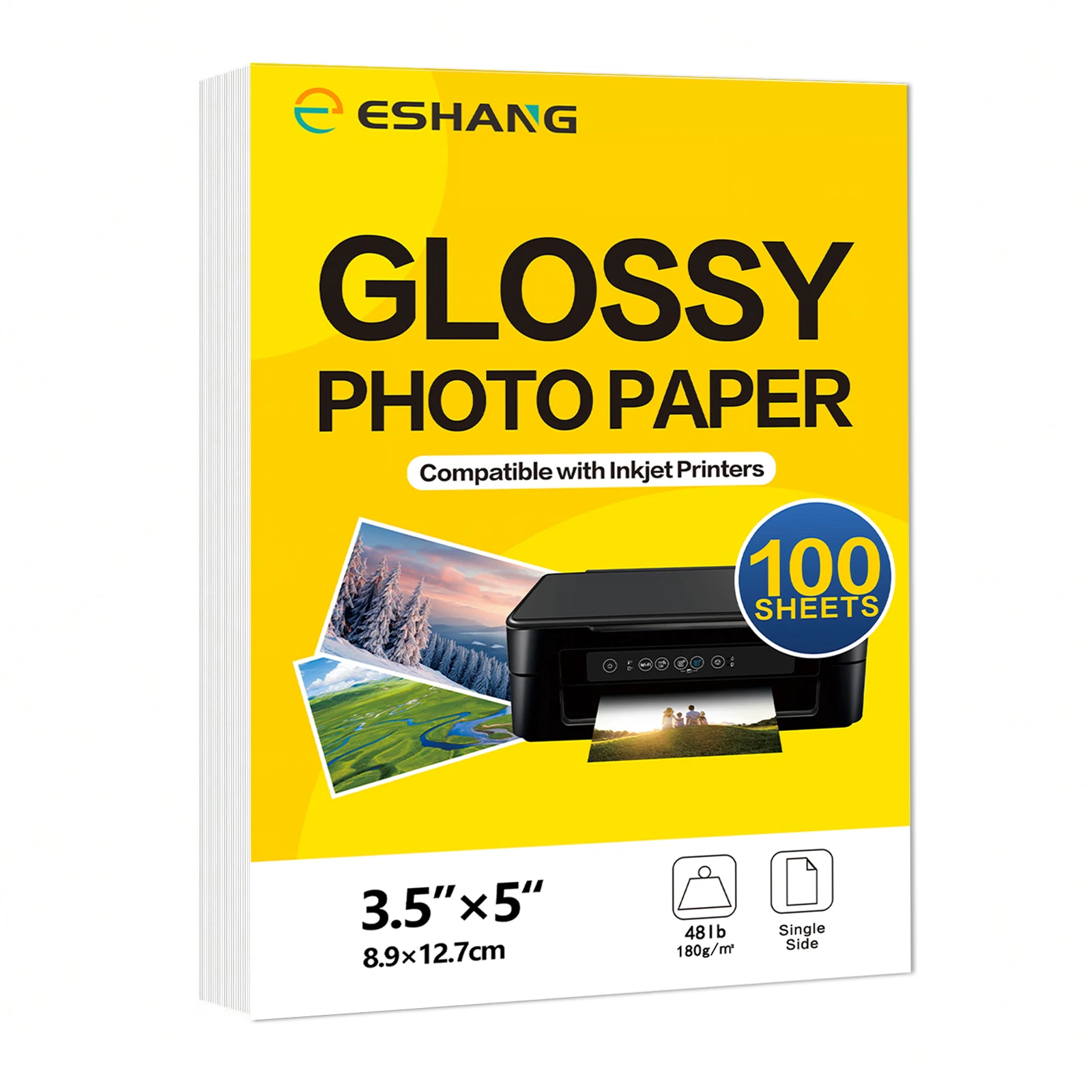 100 ورقة 3R ورق صور لامع للطابعة النافثة للحبر، لون مشرق، مناسب للتصوير الفوتوغرافي والعائلة والمهرجانات