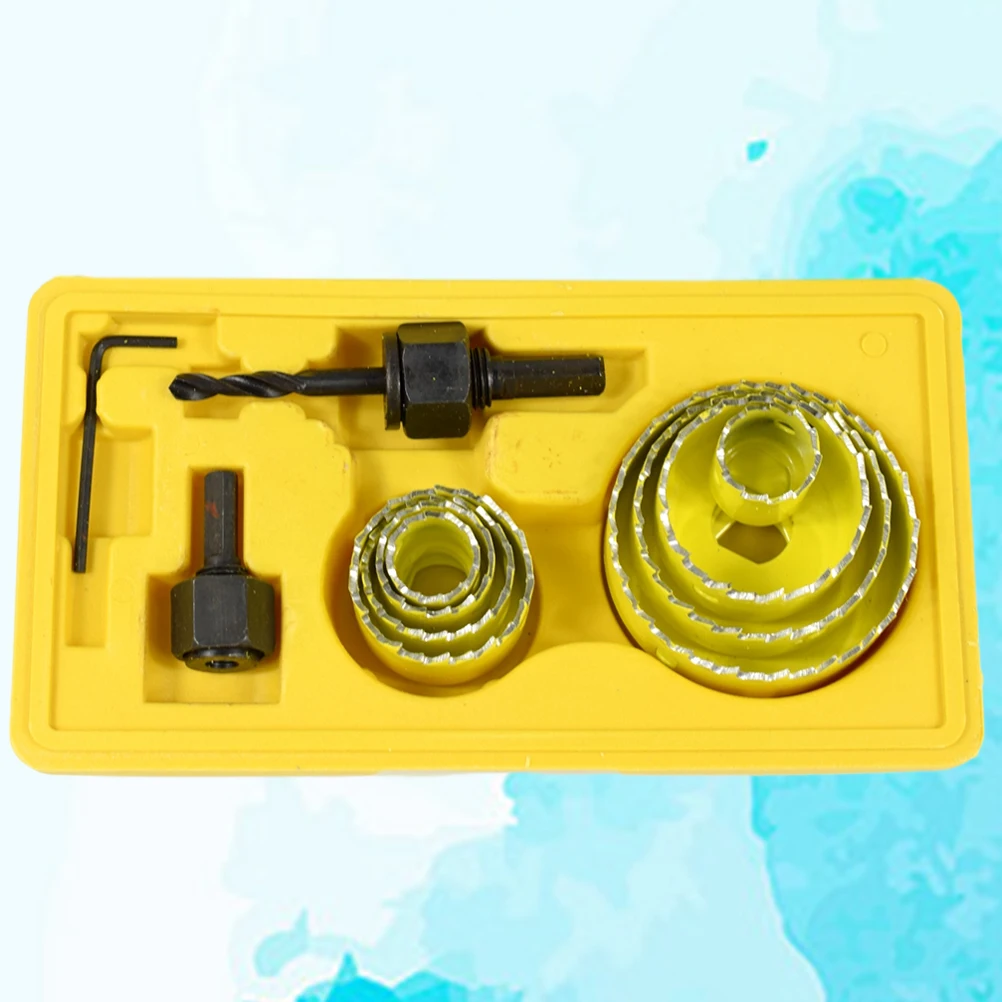 

11 шт. сверла для отверстий, дыроколы, набор инструментов для обработки древесины, фанеры, гипсокартона, ПВХ (желтый)