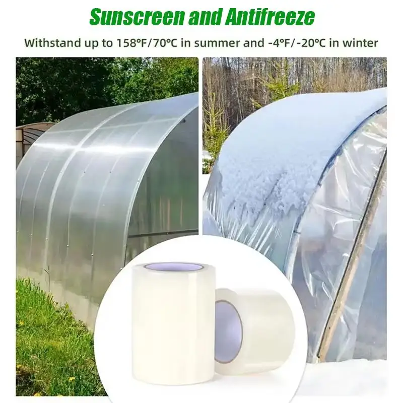 10M Film Repair Tape UV Resistant Transparent Waterproof Greenhouse Repair Patch Strong Agriculture Garden Film Repair Adhesive