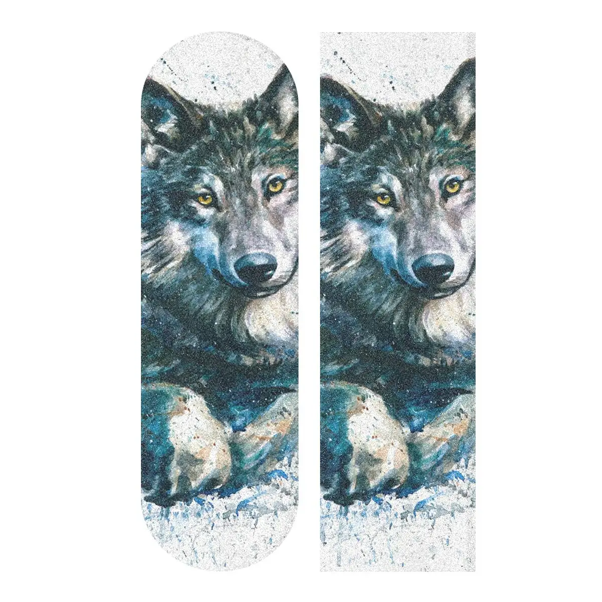 Skateboard Grip Tape Sheet 33X9Inch-Wolf Predator Wildlife Sandpaper for Rollerboard Longboard Griptape Griptape for Rollerboard